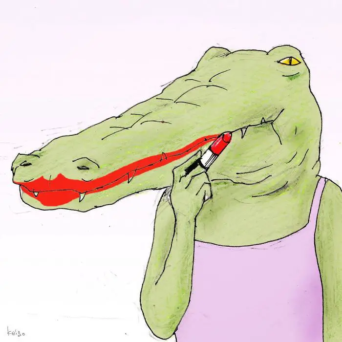 Проблемы крокодила,  иллюстрированные японским художником Keigo